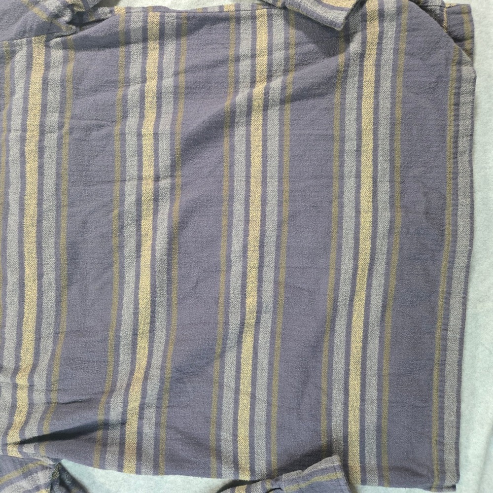 Lucky Brand Mens Small Blue Tan Striped Flannel Button Down Shirt F00245 - Picture 16 of 16